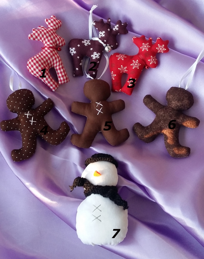 Bild 1 von Aufhänger Elch  Lebkuchen  Schneemann  / (Muster) 06 - Lebkuchen braun Marmor